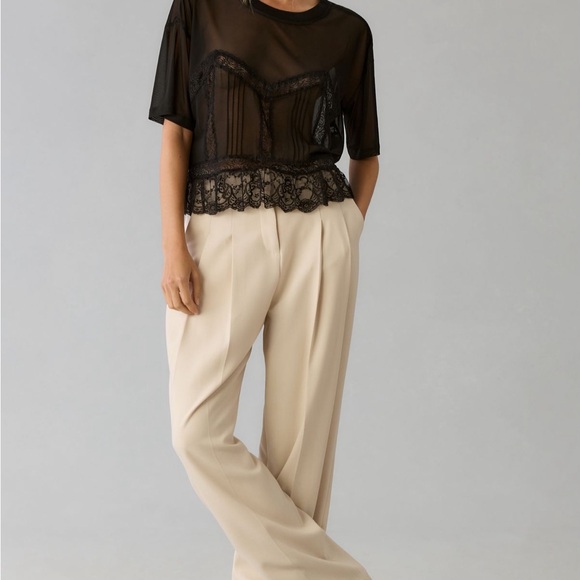 Dolan Short Sleeve Sheer Lace Top XXS NWOT - Picture 3 of 7